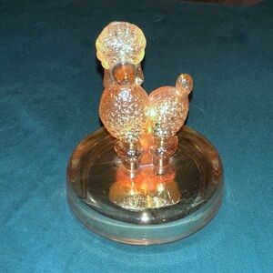 Vintage Golden Glass Poodle Sculpture